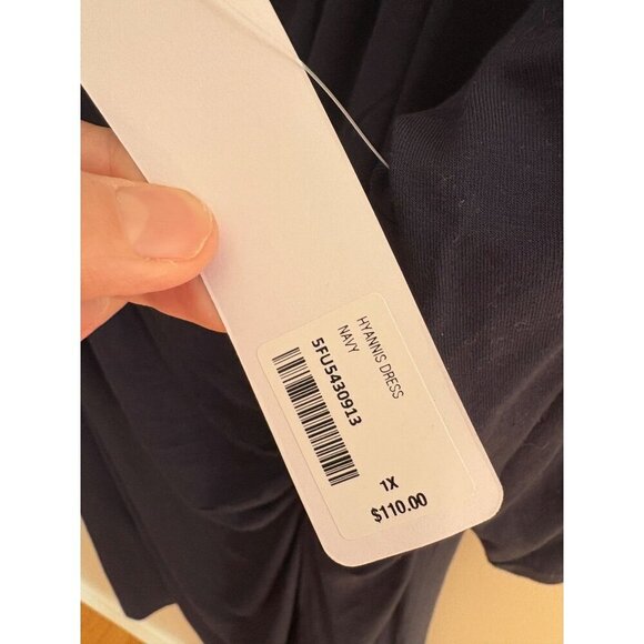 Soft Surroundings NWT Navy Blue Hyannis Faux Wrap Dress in Size 1X - Picture 6 of 11